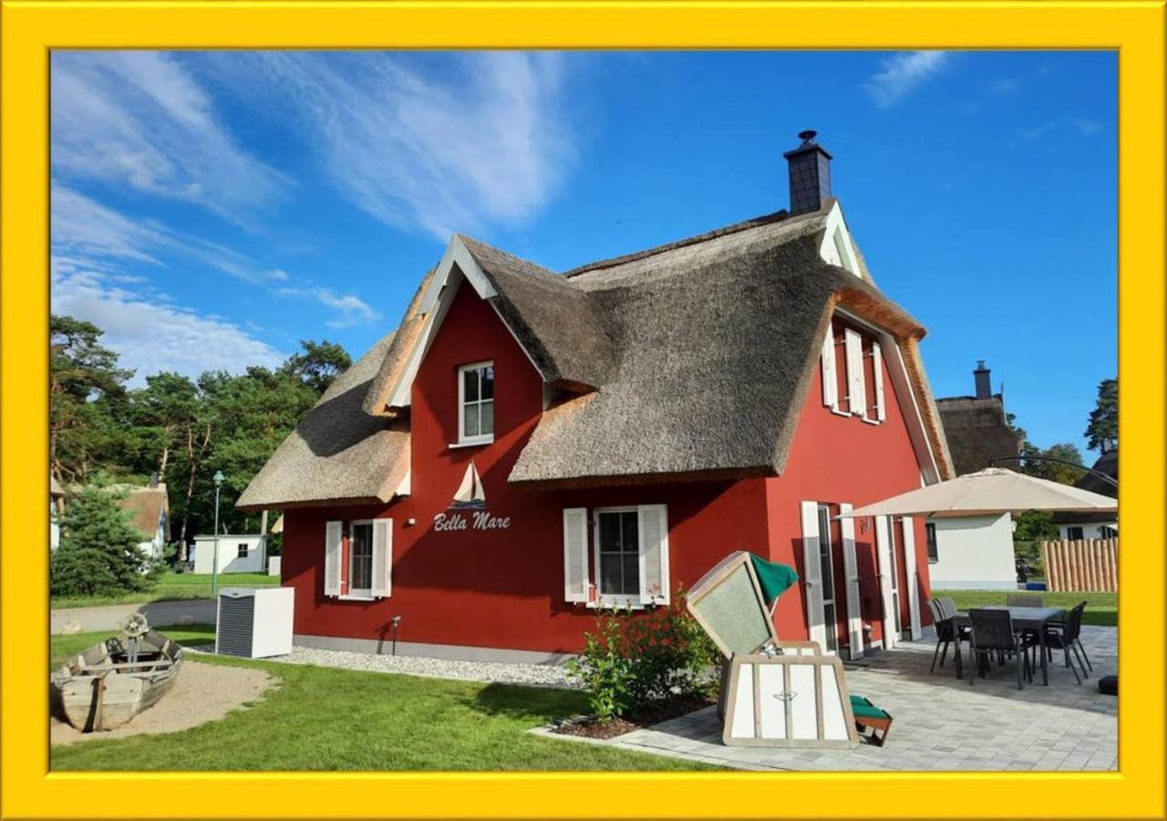 Modernes Reetdach-Ostseeferienhaus Bella Mare, Insel Usedom Mit Sauna, Kamin & Sonnenterrasse Zirchow 외부 사진